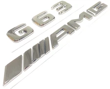 #2 CHROME G63 + AMG REPLACEMENT FOR MERCEDES REAR TRUNK EMBLEM BADGE DECAL LID