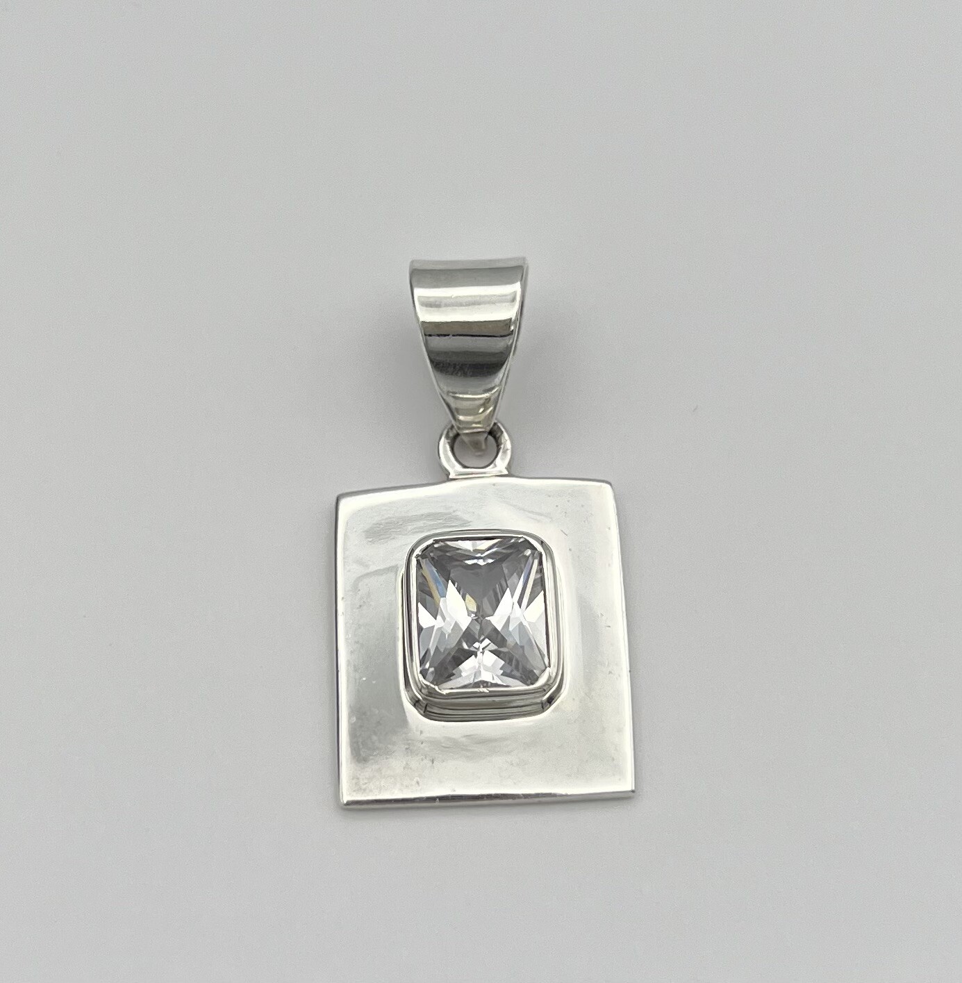 Silpada Sterling Silver Rectangular Cz Pendant - image 1