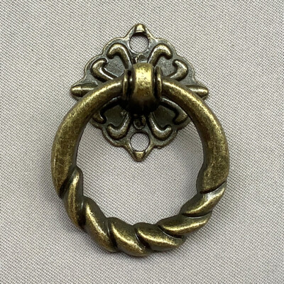 Door Knob Drawer Pull 2 Loop Links 15x30mm Antique Brass Plated Alloy Q3 Per Pkg
