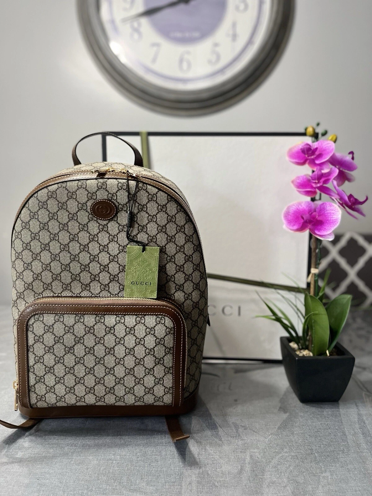 Sac à dos Gucci Supreme en toile avec emboîtement g