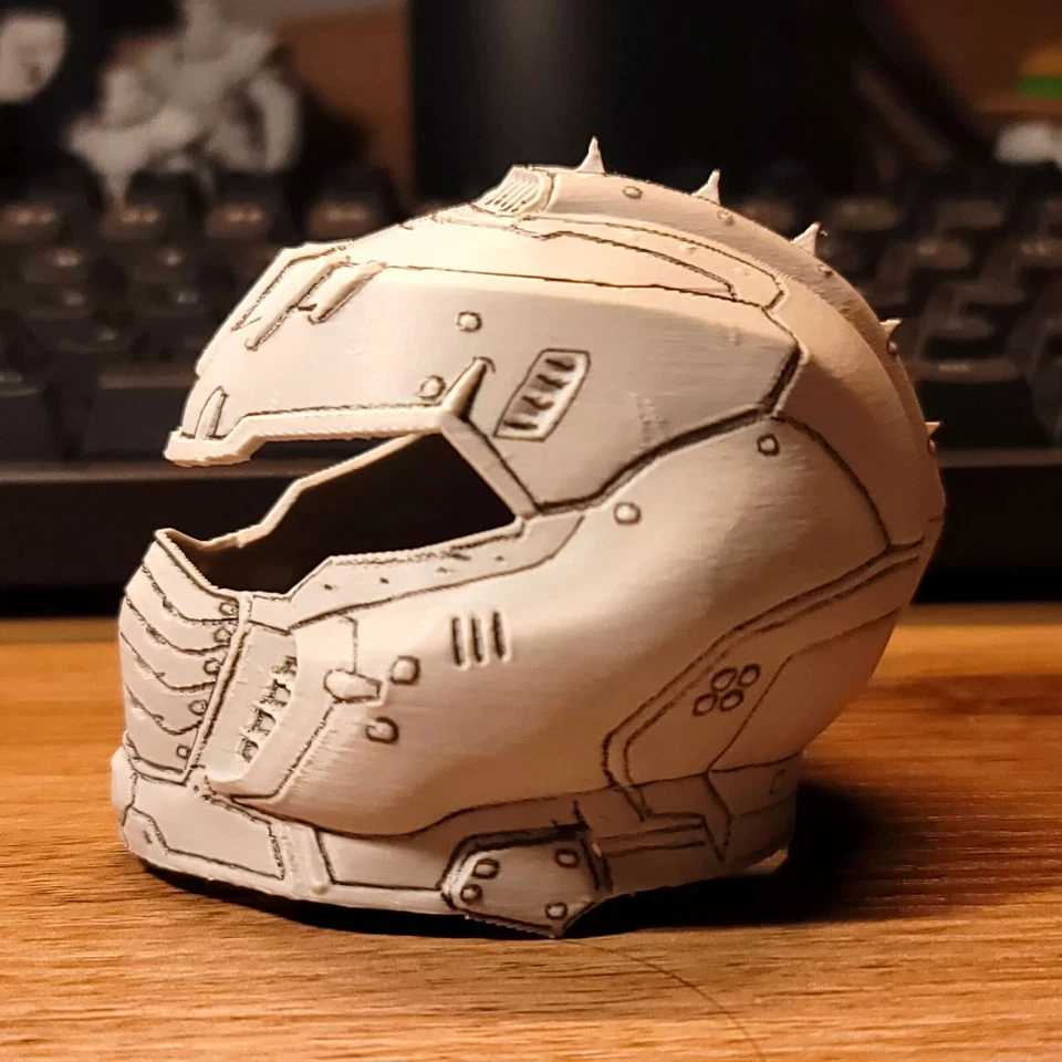 Slayer Warrior Helmet | Dark Fantasy Sci-Fi Armor Prop | Cosplay Battle Headgear - Image 2 of 3