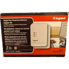 New Legrand / OnQ DA2300V1 Single Port Powerline Network Adaper Kit 2 Adapters 