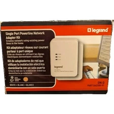 New Legrand / OnQ DA2300V1 Single Port Powerline Network Adaper Kit (2 Adapters)