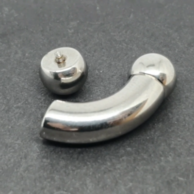 Barre Incurvée Piercing Prince Albert 00g (10mm) - Bille 14mm Acier Chirurgical