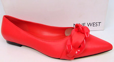 Zapatos planos Nine West Buyme punta puntiaguda, para mujer talla 7,0 M, cuero coral NUEVOS,
