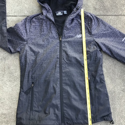 New Balance Water Resistant Fabric Hooded Wind Breaker Jacket Small New Black - Picture 8 of 9