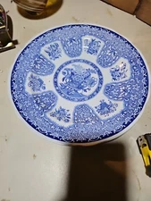TT. "Spode" Filigree Blue Room Collection Cake Plate/ Cheese Round Tray England 