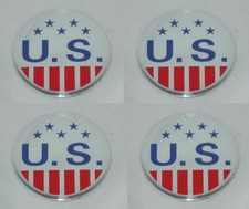 4 - U.s. Mags Wheel Rim Center Cap Emblem Sticker Logo 1-34 1.75 44mm Dia