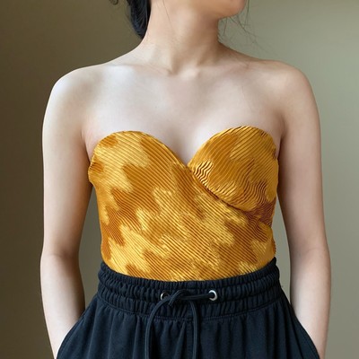 La Perla vintage gold pleated corset set size 32