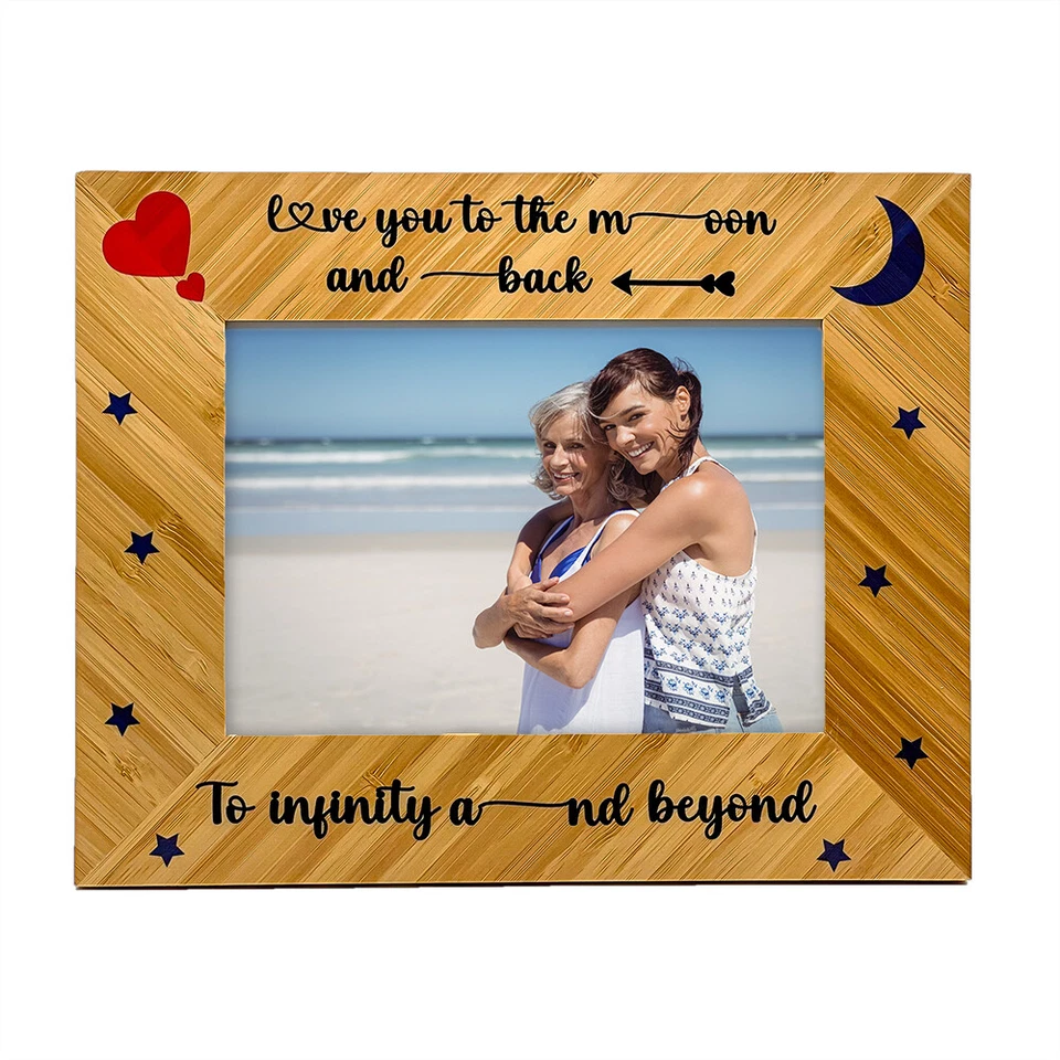 Marco de fotos I Love You To The Moon y trasero, 5 aniversario, regalo de San Valentín  Foto 3 de 4