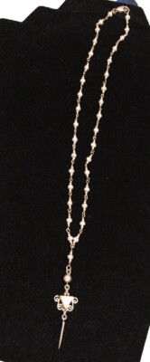 Vintage SAJEN Sterling Pearl Y-Drop Necklace