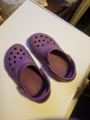 KIDS YOUTH C 12 / 13 CROCS JIBBITZ CLOG SHOES PURPLE