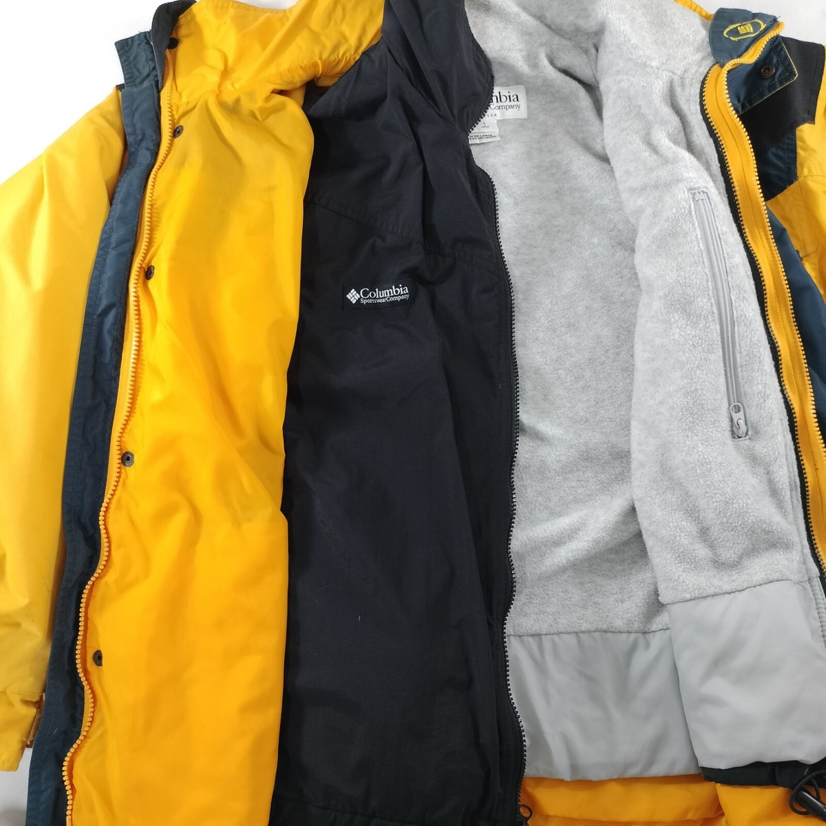 Vtg Columbia Sportswear Boulder Ridge Yellow Jacket Mens Large