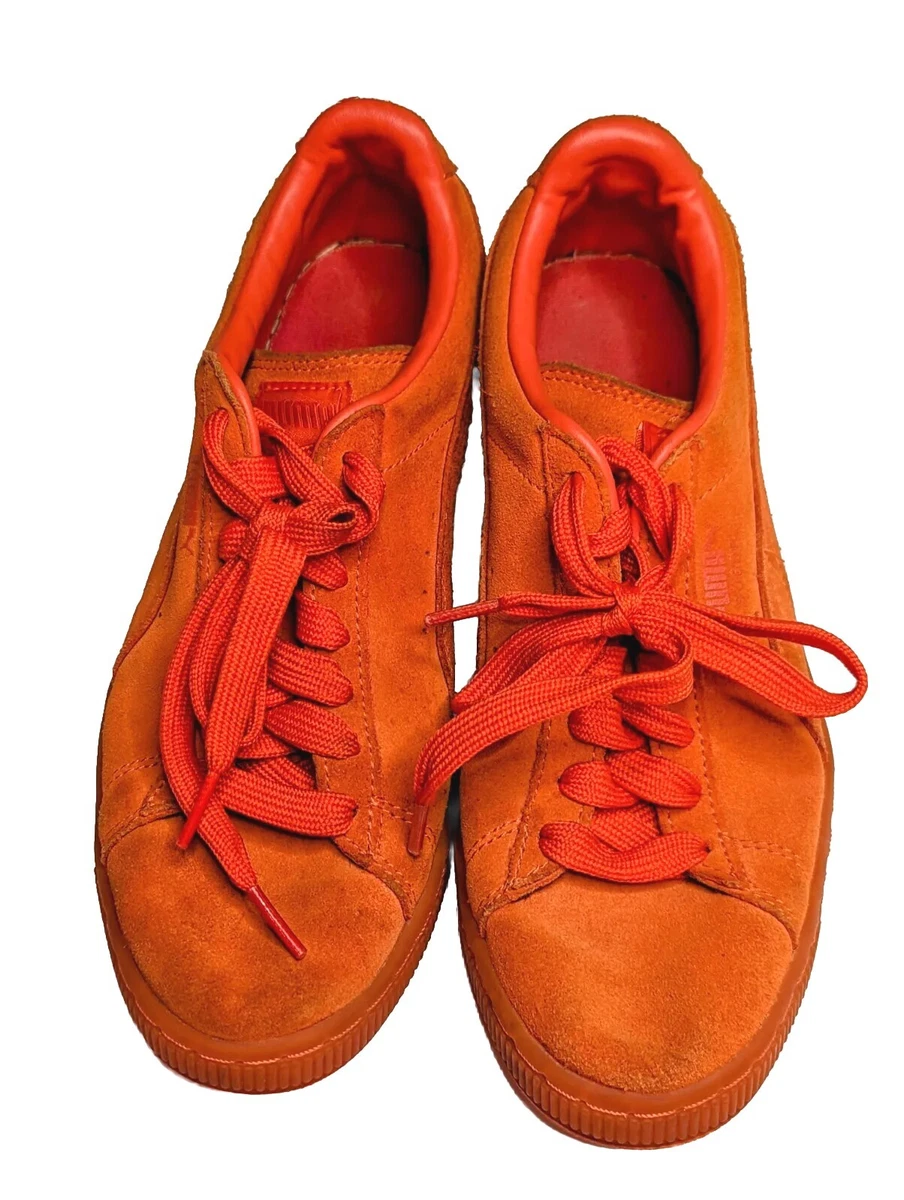 Puma Classic Suede Orange Sneakers Ice Mix 7C Lace Up Shoes Flat