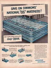 Simmons Mattress Miracle Posture Construction Blue 1955 Vintage Print Ad-CRC2