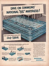 Simmons Mattress Miracle Posture Construction Blue 1955 Vintage Print Ad-CRC2