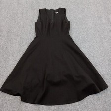 Lulus Dress Womens Large Black Fit and Flare Sleeveless V- Neck Stretch