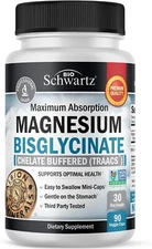 BioSchwartz Magnesium Bisglycinate 100% Chelate No-Laxative, Maximum Abs, 90 ct