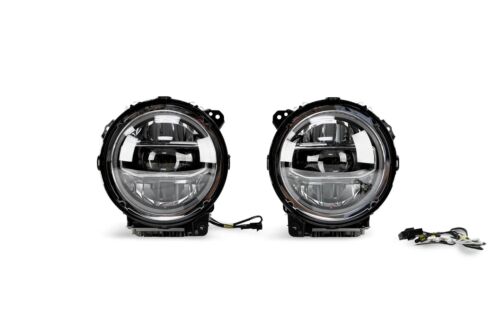 DV8 Chrome Projector LED Headlight Set for 2018-2023 Jeep Wrangler Gladiator - Picture 1 of 5