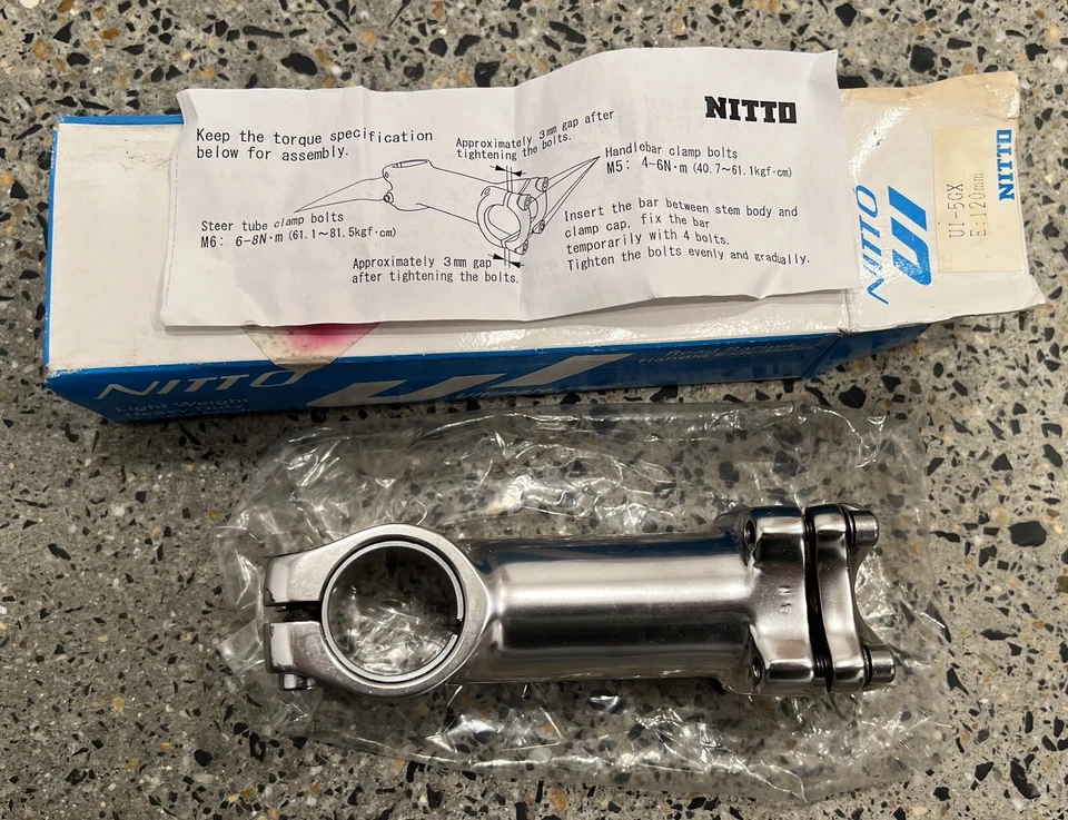 Nitto UI-5GX 120mm, +/-8°, 26mm clamp, 1-1/8 / 1” steerer, Silver not grey! NJS - Image 3 of 4