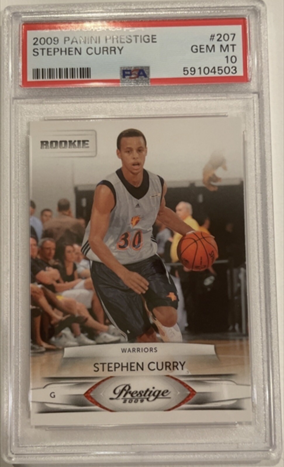2009 Panini Prestige #207 Stephen Curry Warriors RC Rookie PSA 10 GEM MINT