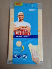 Mr.Clean Multi-Purpose Household(yellow pk)Wipes,Reusable,Machine Washable.6pk