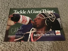 Vintage 1988 CARL BANKS Diet Coke Poster Print Ad NEW YORK GIANTS 1980s RARE 