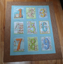 Baby Quilt Blanket Monkeys Numbers 1-9 Quilted Reversible North Carolina Made