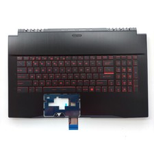 New For MSI GF75 MS-17F1 MS-17F5 Palmrest with Red Backlit Keyboard 17" Black US