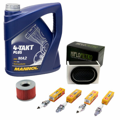 Wartungspaket 4L Öl für Kawasaki ZR-7 ZR 7 S 99-04 Luftfilter+Ölfilter+Zündkerze