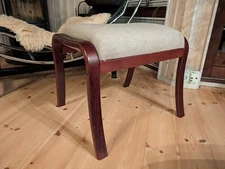 Vintage Fabric Stool 60s Footstool Retro Ottoman Danish Pouf Westnofa Era B23