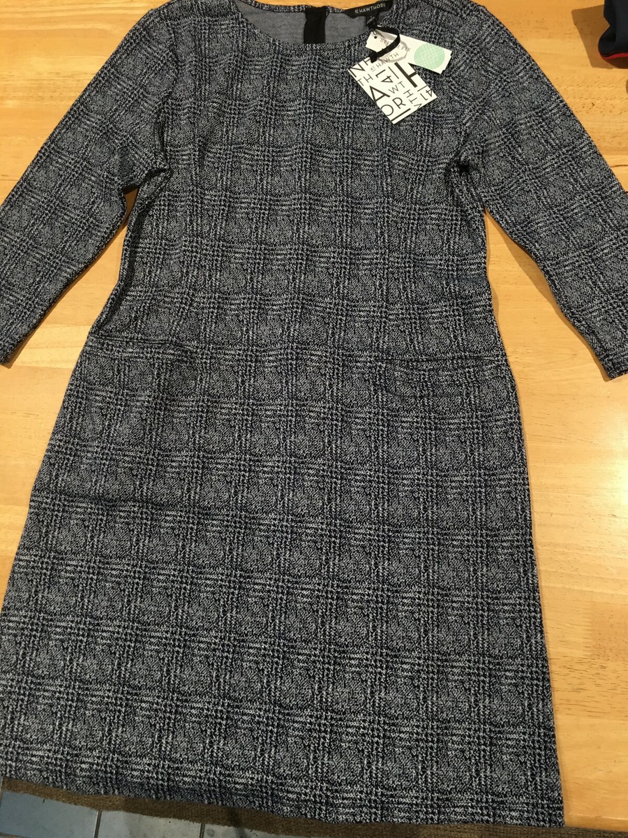 41 Hawthorn Stitch Fix Aniya Jacquard Knit Dress - NAVY Sz L - NEW