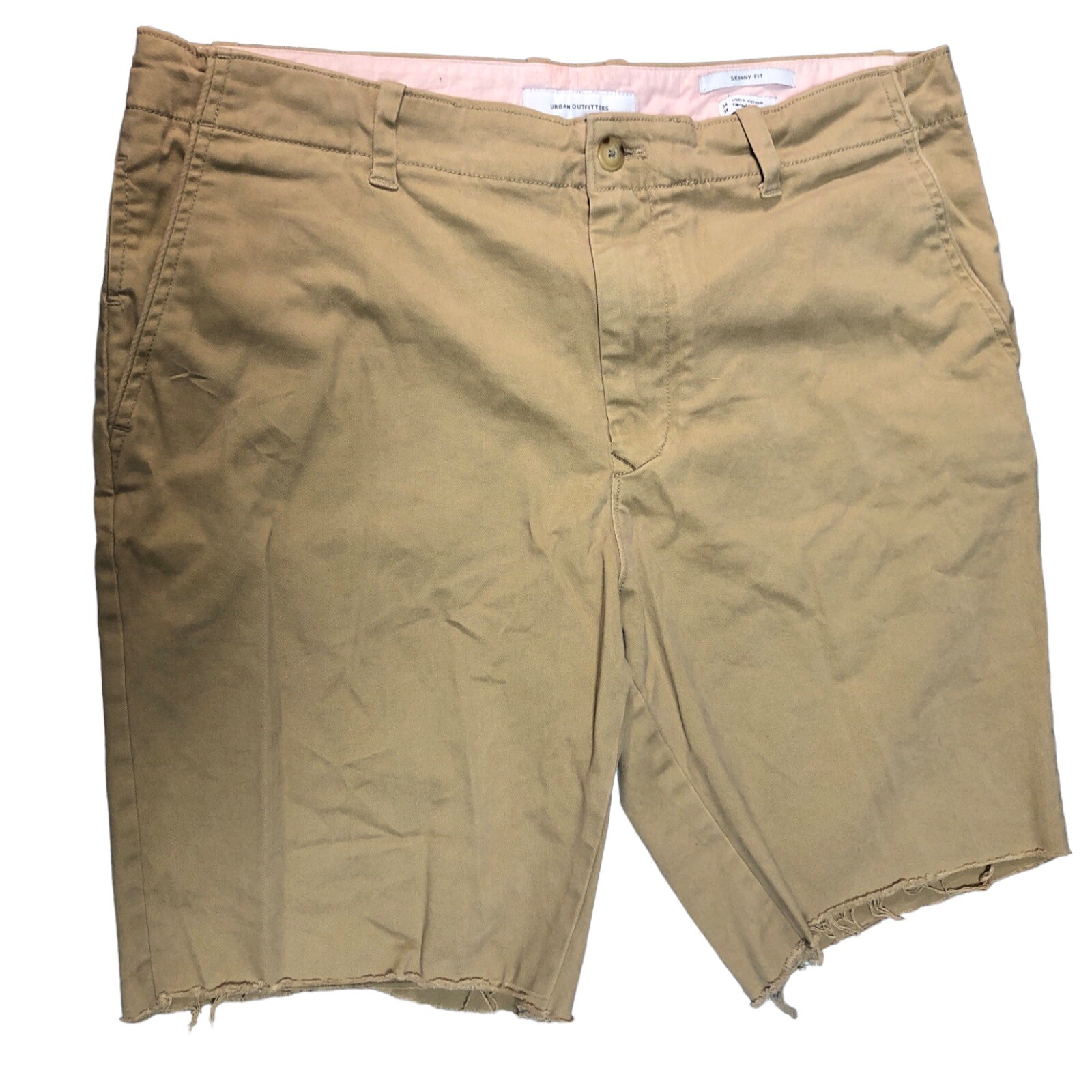 Men Shorts Urban Outfitters W34 Skinny Fit Tan / Khaki Chino Stretch Flat 1327 eBay