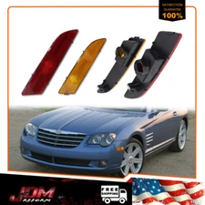 For 04-08 Chrysler Crossfire Amber Front + Red Rear Bumper Side Marker Lights 4X