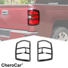 Carbon Fiber Tail Light Frame Decor Bezel Cover Trim For 2014-18 Silverado 1500