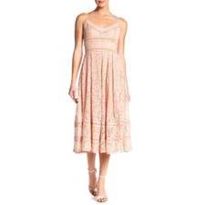 NWT NAPEAN SEA RD womens size S pink crochet lace sleeveless fit and flare dress