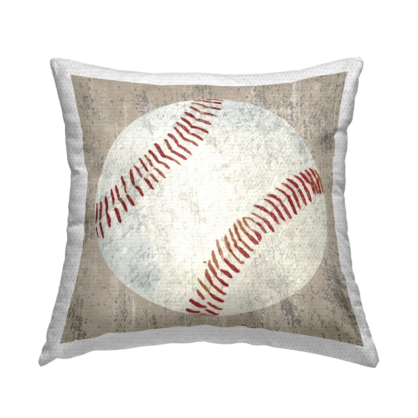 Stupell Rustic Baseball Print Outdoor Throw Pillow for Natural Décor