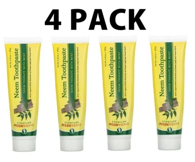 Organix South, TheraNeem Naturals, Neem Toothpaste, Mint, 4 PACK, 4.23 oz each