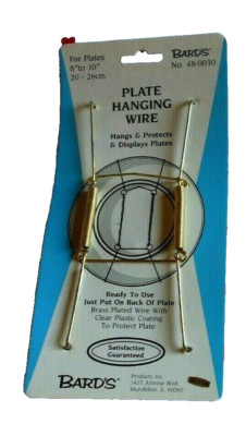 BARDS Plate Wall Hanging Wire 8 to 10'' Brass Plated  Plastic Coating Single