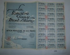100 Francs Aktie La Fonci&egrave;re Tassy Mont-Blanc 29. November 1928 (127804)