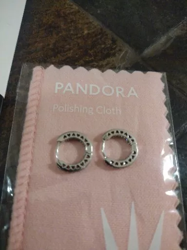 Pandora pavé on sale heart hoop earrings