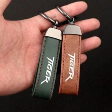 Leather  Motorcycle Keychain For TRIUMPH TIGER TRIDENT Key Pendant Rings Gift