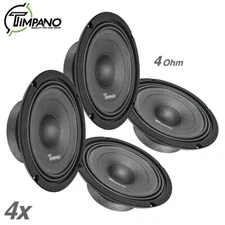 4x Timpano Shallow Mount 8" Car Speakers 2800 Watts TPT-MB8-4 SLIM 4 Ohm Midbass