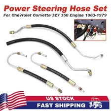 US For 1963-1979 Corvette Power Steering Hose Set Kit Small Block C2 C3 1505010