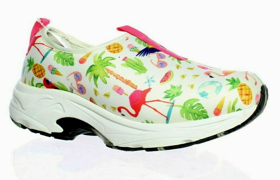 Drew Shoe Blast FLAMINGO Print Set Fashion Sneaker Size 5 W+ Polo Golf Shirt S