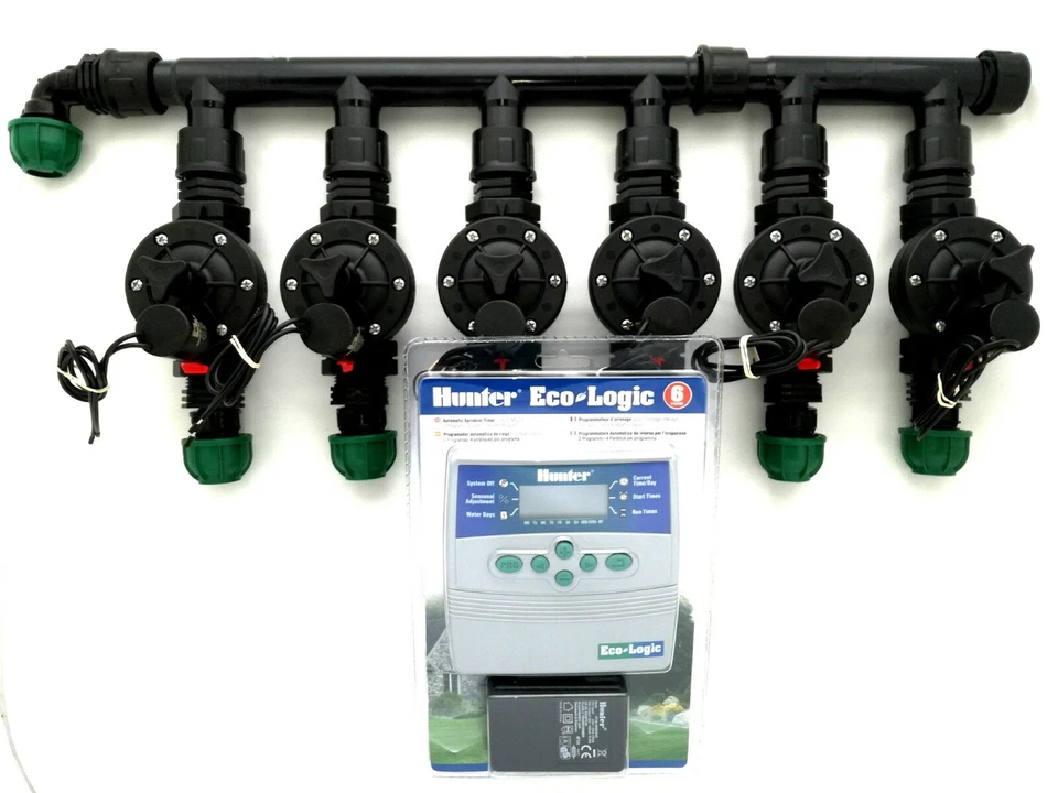 KIT IRRIGAZIONE PROGRAMMATORE HUNTER 6 ZONE ELETTROVALVOLA PRATO GIARDINO TORO