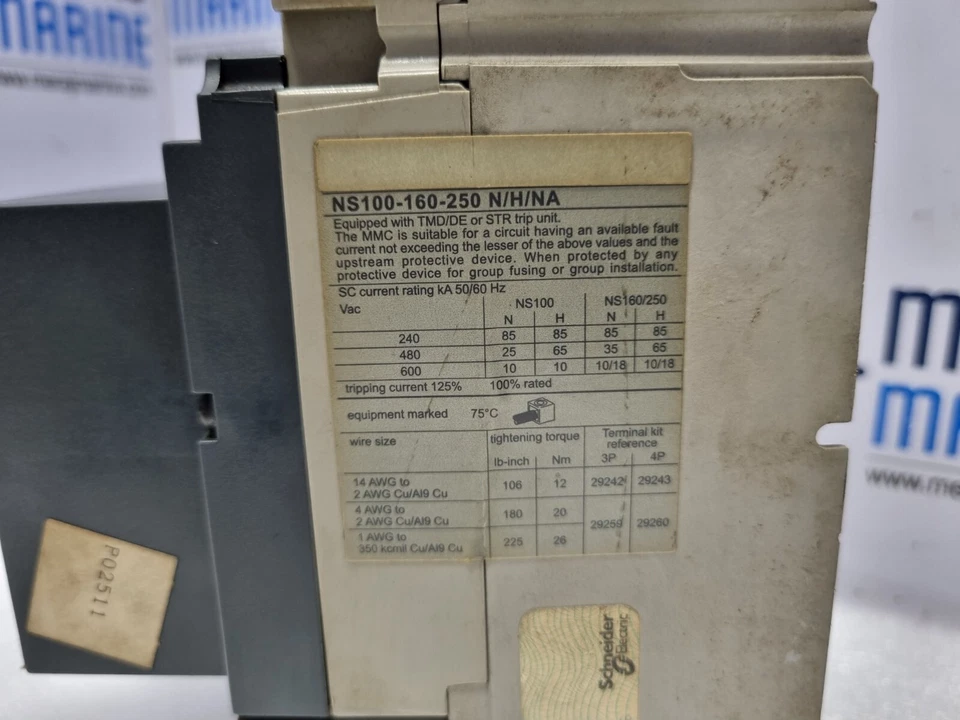 Merlin Gerin NS250H Circuit Breaker Ui 750V Uimp 8kV NS100-160-250 N/H/NA - Image 3 of 4