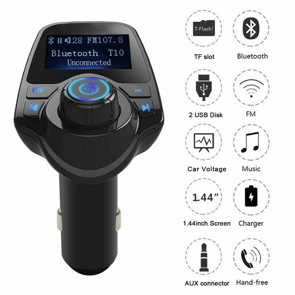 Bluetooth Car Kit MP3 Player FM Transmitter Wireless Radio Adapter USB Charger - Image 2 of 4