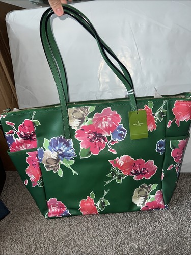 NEW Kate Spade Adaira Baby Diaper Bag Bloom Floral NWT $498 Green Changing Pad - 第 4/6 張圖片