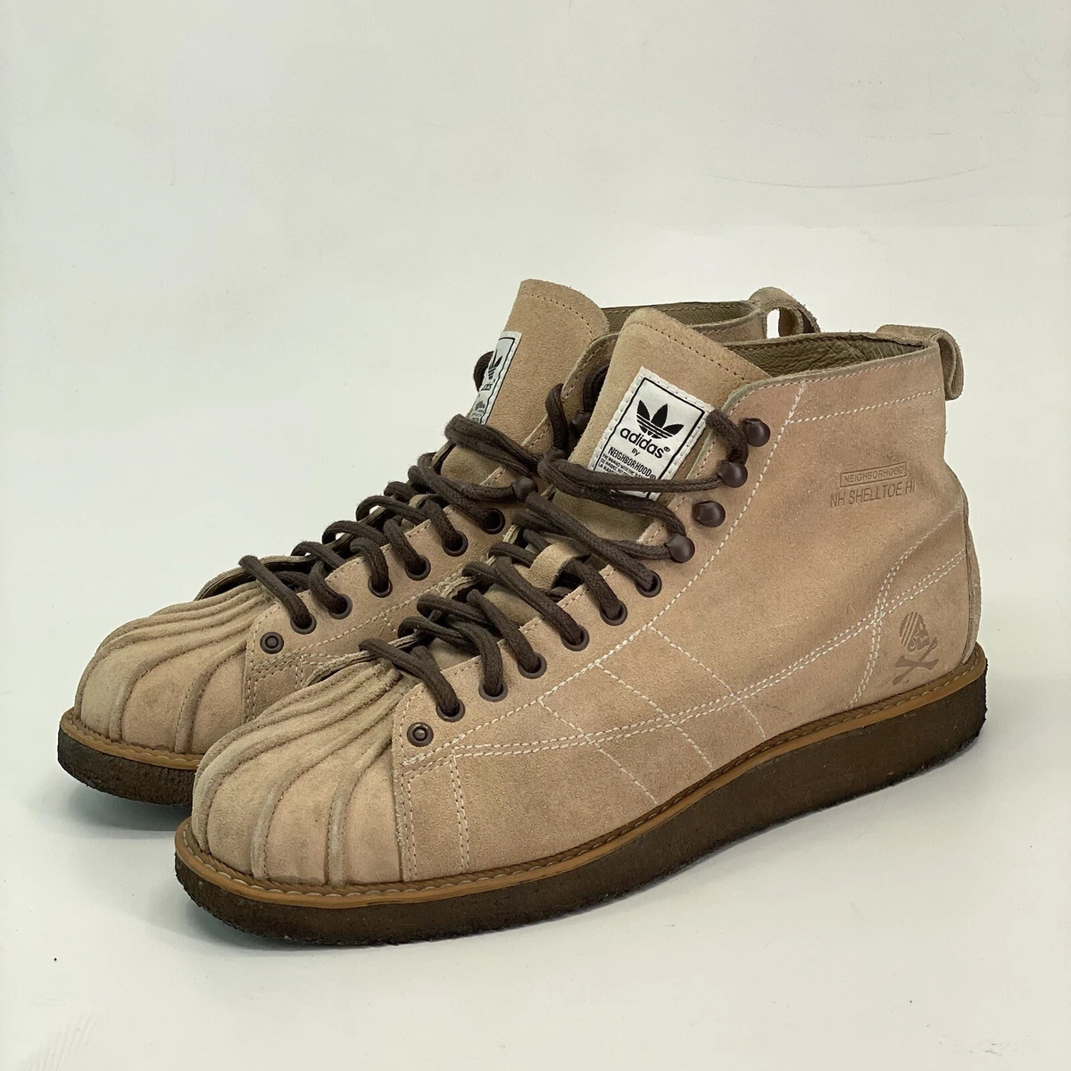 adidas Neighborhood NH Shelltoe Boots Men Size 9 Suede Beige RARE